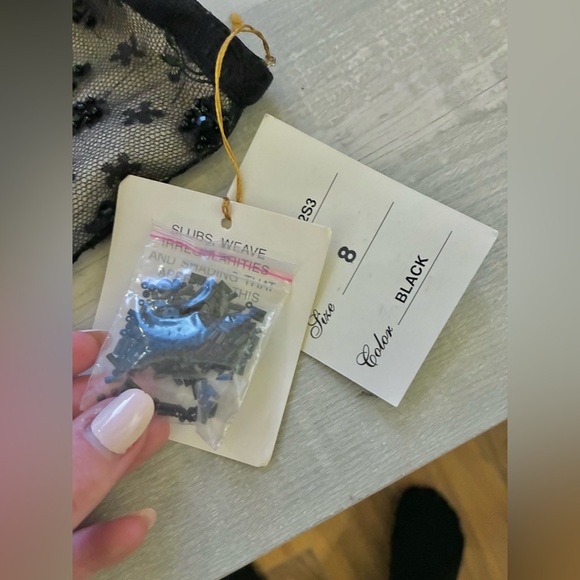 Low Rise Beaded Mesh Lace Embroidered Midi Skirt Vintage - Picture 8 of 8